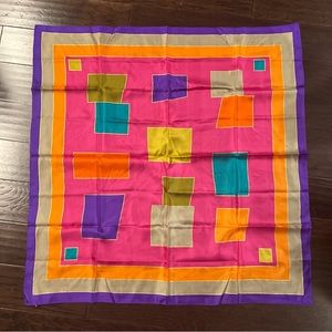 Vintage Ellen Tracy | Multi-Color Geometric Print Pattern Scarf